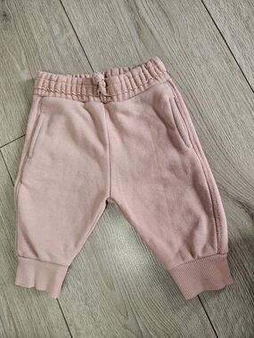 Zara Baby Pink Jogger Pants Trouser Fleece Cotton Girl 3-6M Dusty Rose🩷